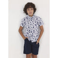 Nukutavake Short Sleeve Leaf Shirt_White/Navy 6112 - 68 - NorthBoys