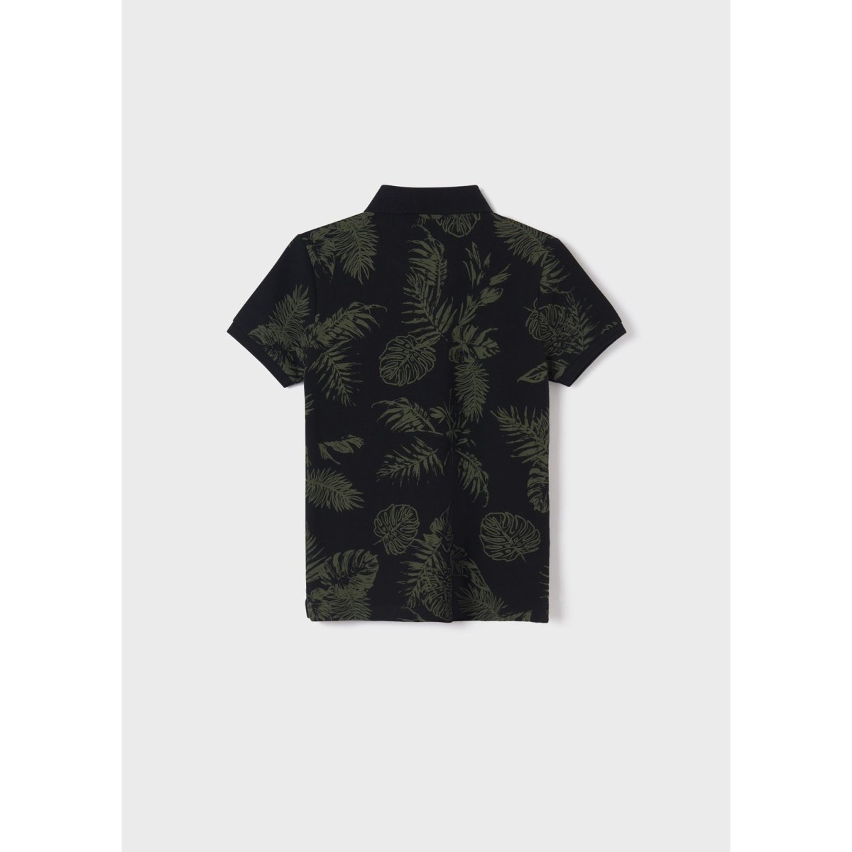 Nukutavake Short Sleeve Polo w/Leaf Pattern _Black 6106 - 65 - NorthBoys
