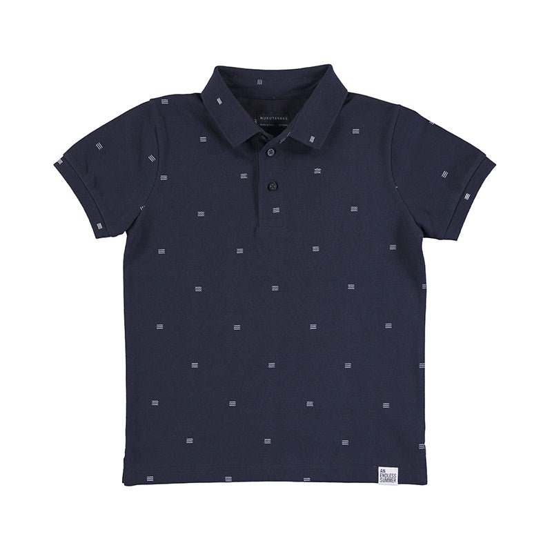 Nukutavake Short Sleeve Polo w/Wave Pattern _Navy 6108 - 15 - NorthBoys