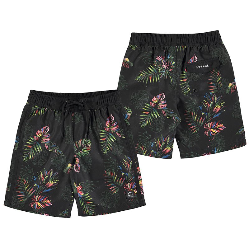 Nukutavake Tropic Print Swim Shorts _Black 6647 - 10 - NorthBoys
