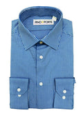 PinoPorte Boys Blue Striped Cotton Dress Shirt_ZH001 - NorthBoys