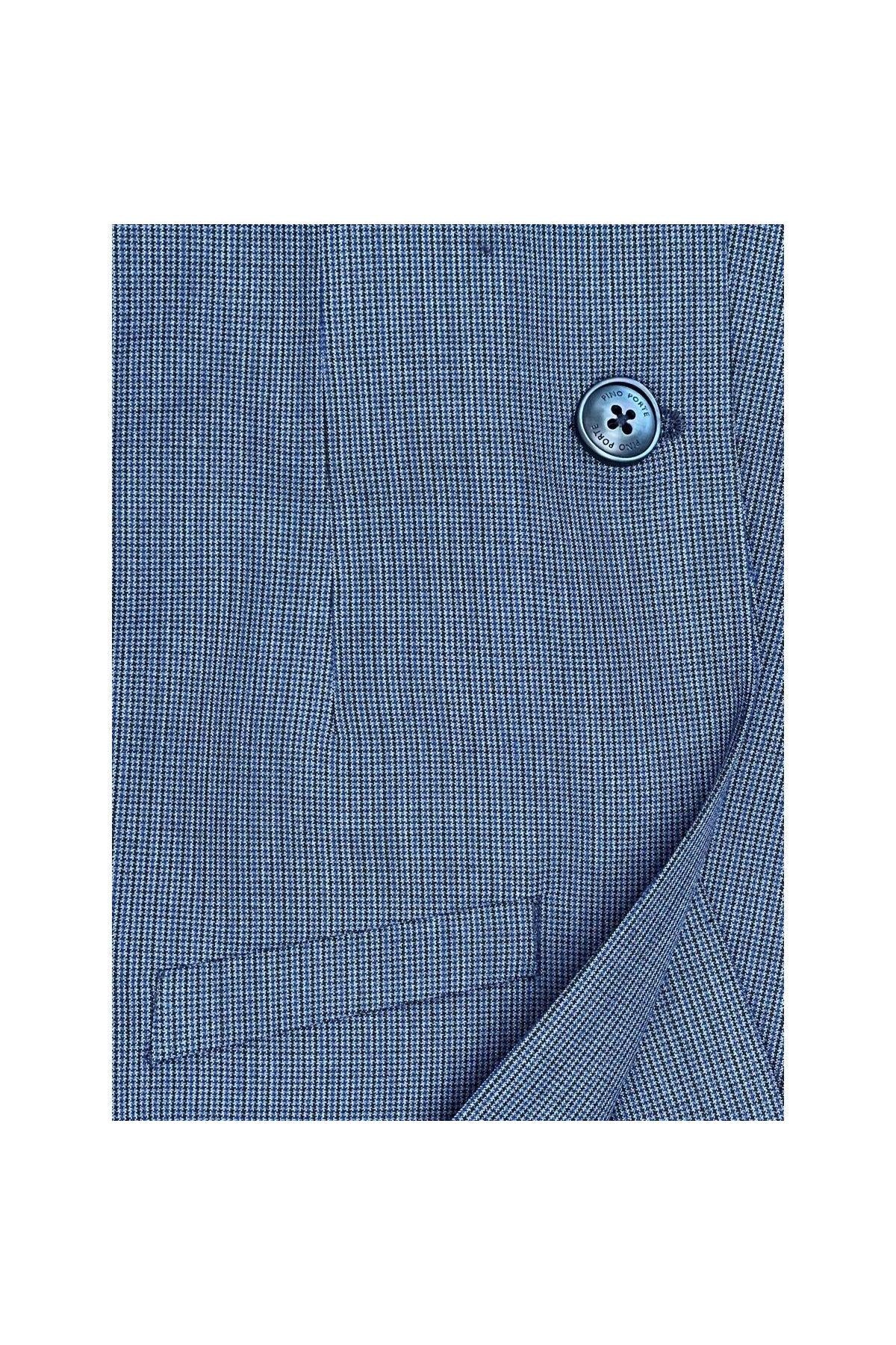 PinoPorte Boys Mini Blue Check Wool Suit-NorthBoys