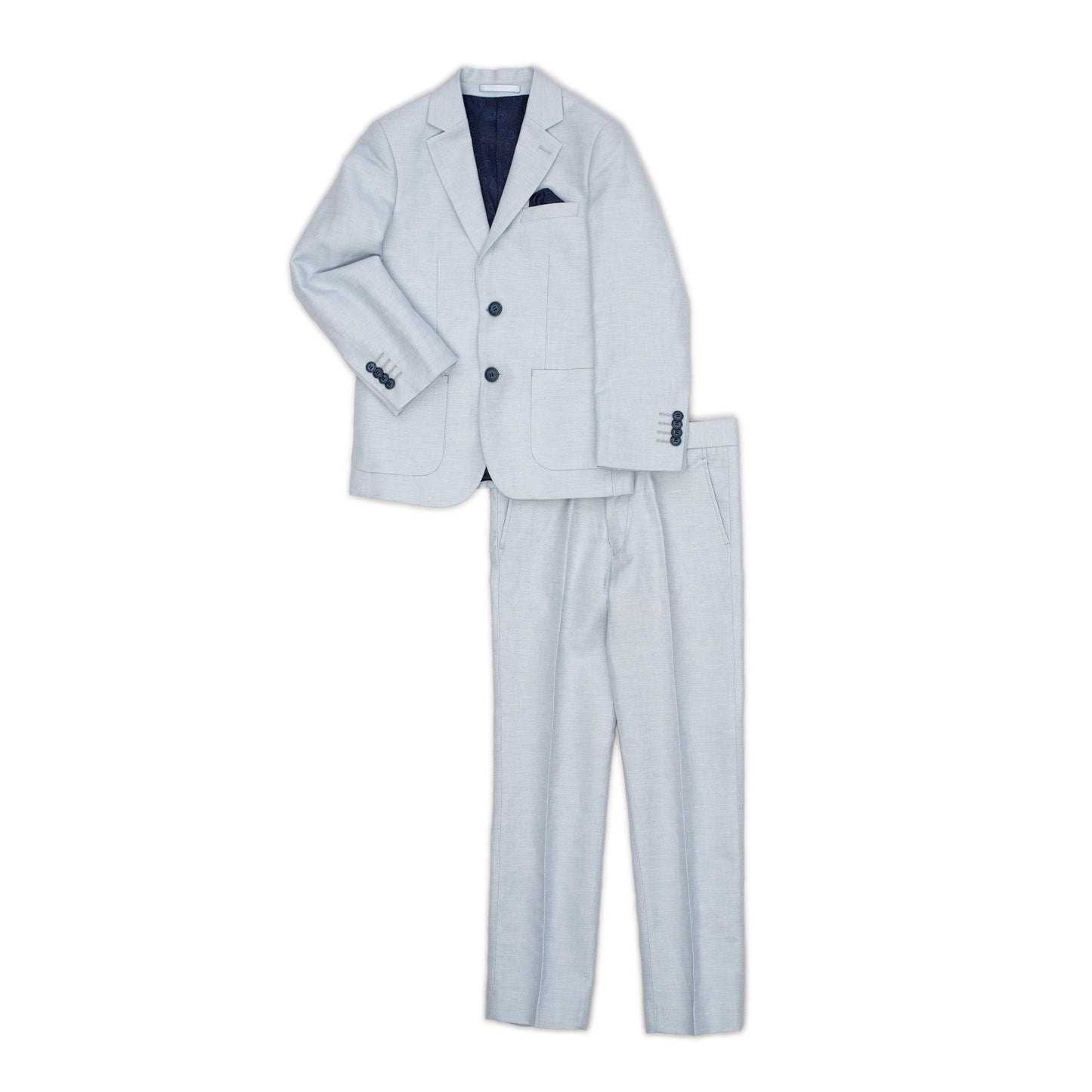 Isaac Mizrahi Boys Slim Linen 2 Piece Suit_Sky Blue ST2472