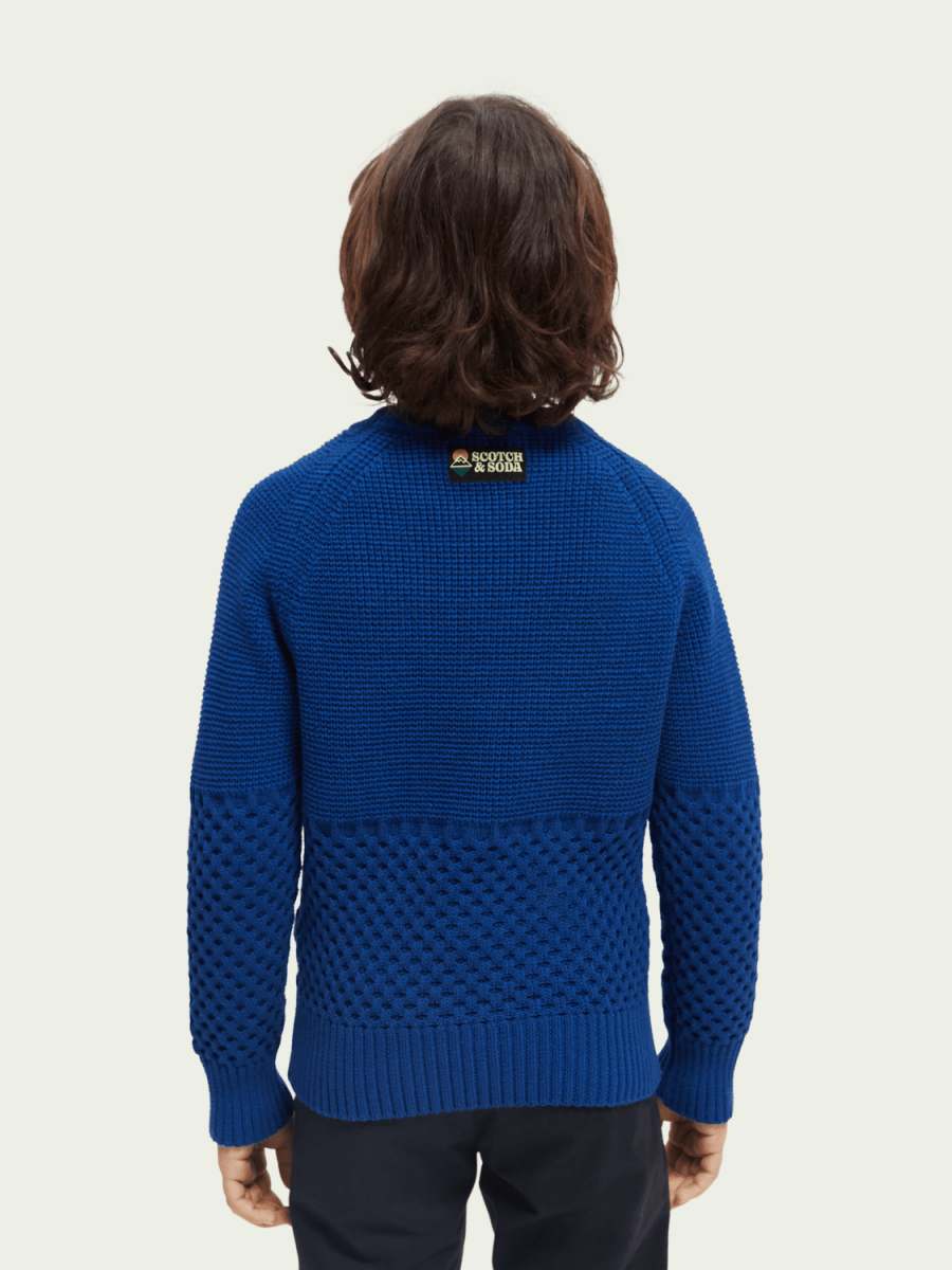 Scotch & Soda Boys Cable Knit Pullover _Blue 167733 - 4869 - NorthBoys