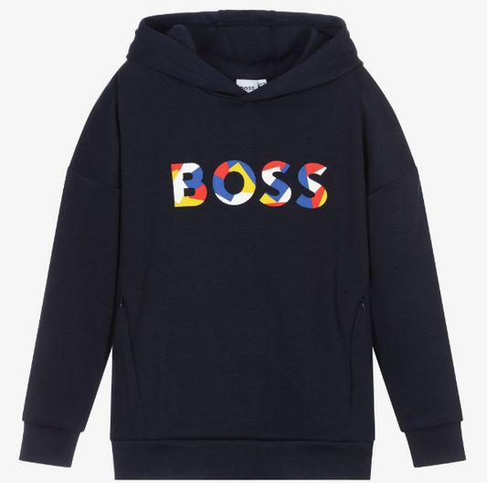 Hugo Boss Boys Hoodie w/Logo_ Navy J25N84-849