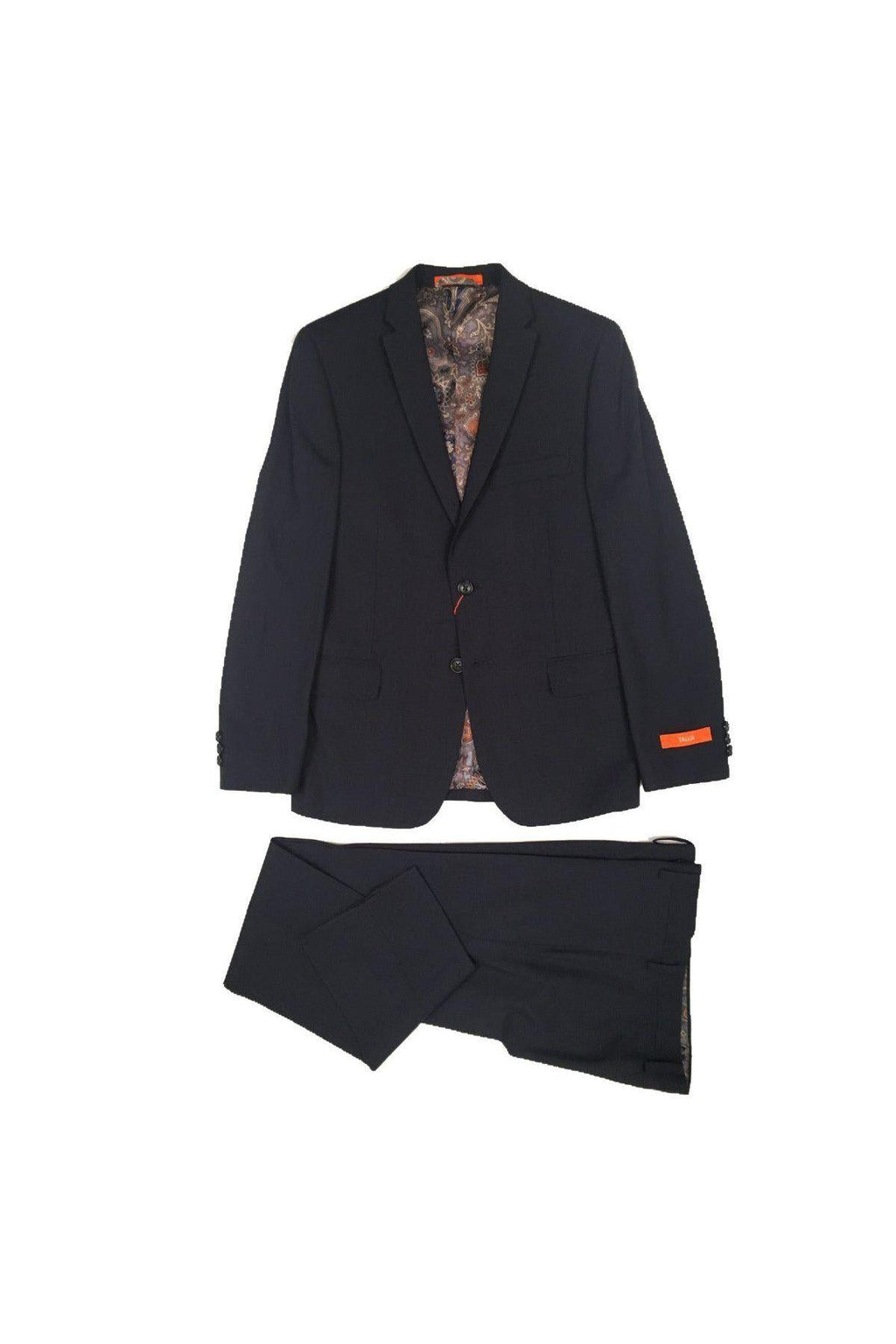 Tallia Boys Husky Black Plaid Wool Suit-NorthBoys