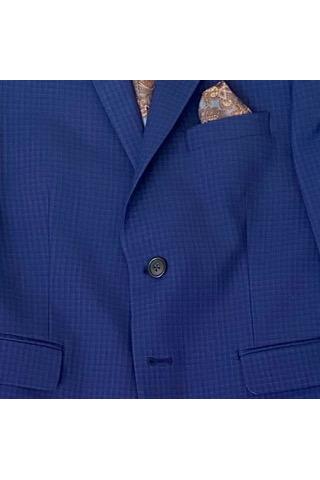 Tallia Boys Husky Blue Grid Wool Suit-NorthBoys