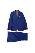 Tallia Boys Husky Blue Grid Wool Suit-NorthBoys
