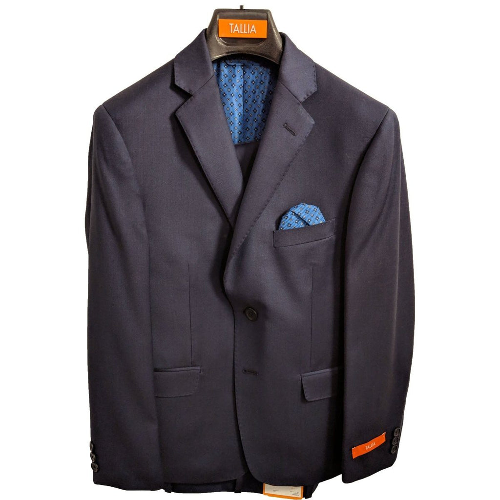 Tallia Boys Husky Twill Navy Blue Wool Suit WH471-NorthBoys