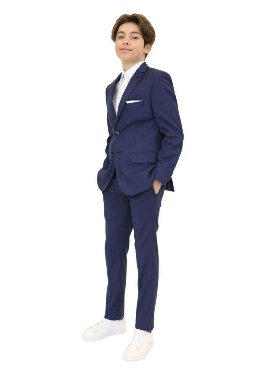 Tallia Boys Skinny Blue Birdseye Suit-NorthBoys