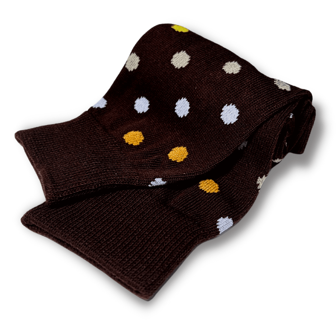 Vannucci Boys Polka Dot Brown Socks _SS1221 - NorthBoys
