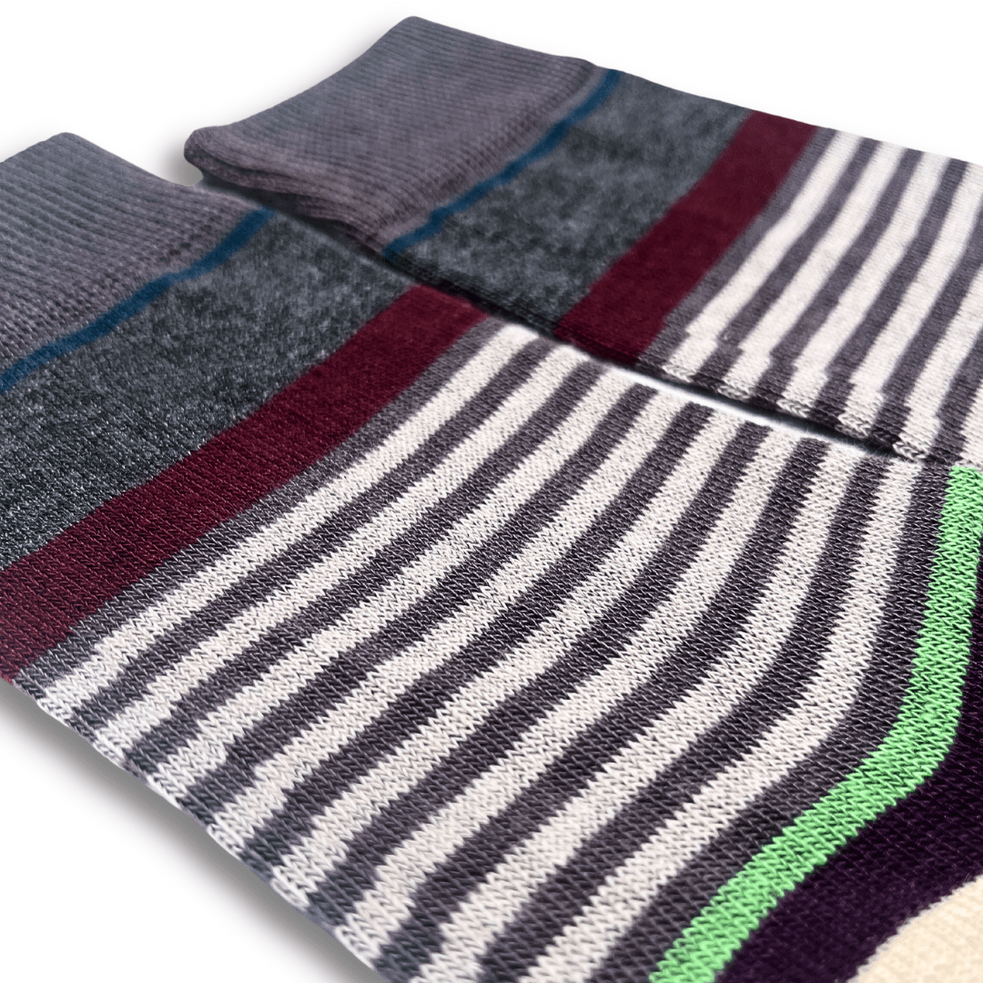 Vannucci Boys Striped Black/Grey Socks _SS1203 - NorthBoys