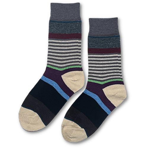 Vannucci Boys Striped Black/Grey Socks _SS1203 - NorthBoys