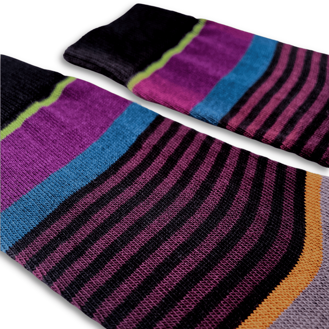 Vannucci Boys Striped Grey/Purple Socks _SS1203 - NorthBoys
