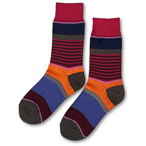 Vannucci Boys Striped Red/Blue Socks _SS1203 - NorthBoys