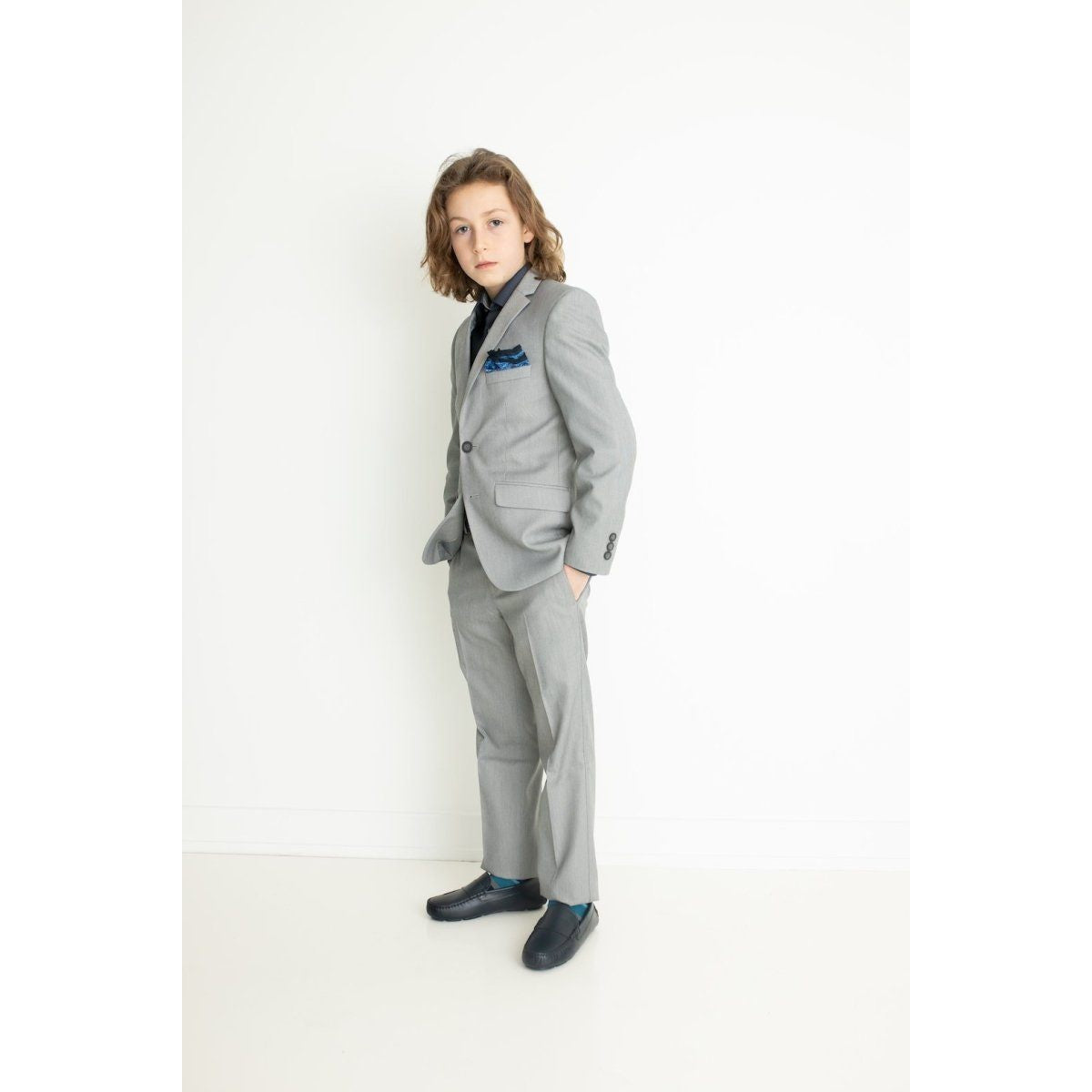 Marc New York Boys Husky Light Grey Sharkskin Suit WH550 Suits (Boys) Marc New York 