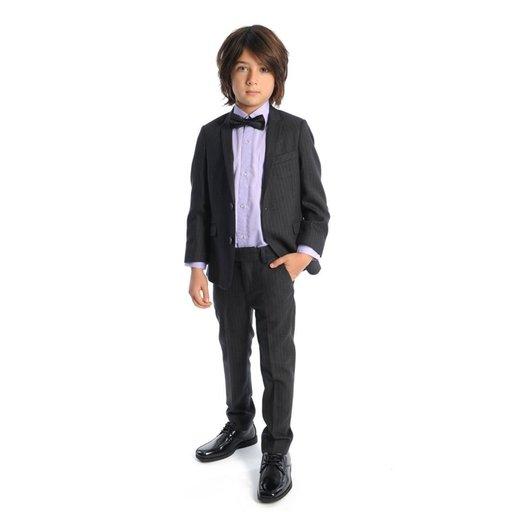 Appaman Mod Boys Slim Charcoal Pencil Stripe Suit Q8SU3 Suits (Boys) Appaman Charcoal Pencil Stripe 8R 