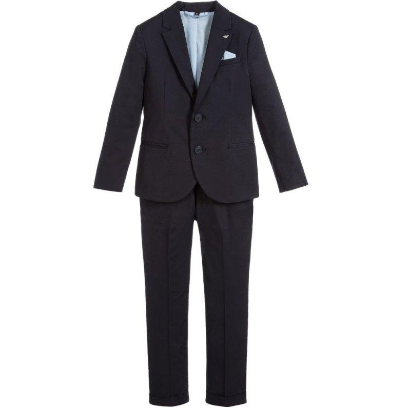 Armani Junior Cotton Navy or Pale Blue Suit 181 3Z4V01 Suits (Boys) Armani Junior 
