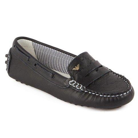 Armani Junior Leather Loafer 161 C4501 Footwear - Youth - Designer Armani Junior K5 Navy 33 