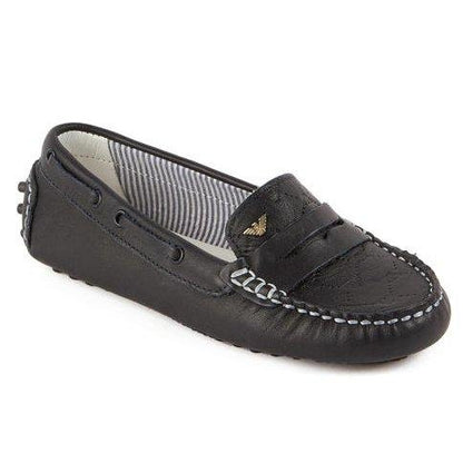 Armani Junior Leather Loafer 161 C4501 Footwear - Youth - Designer Armani Junior K5 Navy 36 