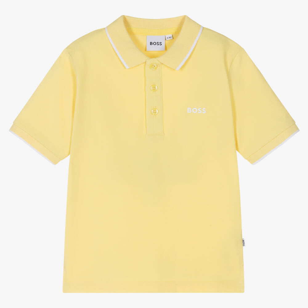 Hugo Boss Boys Basic Short Sleeve Polo _Yellow J25O25-528