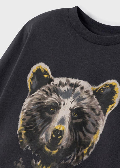 Mayoral Mini L/S Bear Shirt _Grey 4006-24