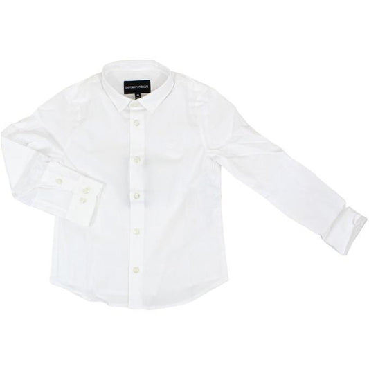 Emporio Armani Boys Solid Dress Shirt 8N4C09 Dress Shirts Emporio Armani White 8 