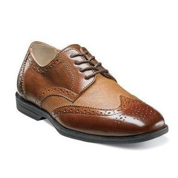 Florsheim Kid's Shoe Reveal Wingtip Jr. w/linen 16574-964 Footwear - Youth - Non Designer Florsheim Cognac 1 