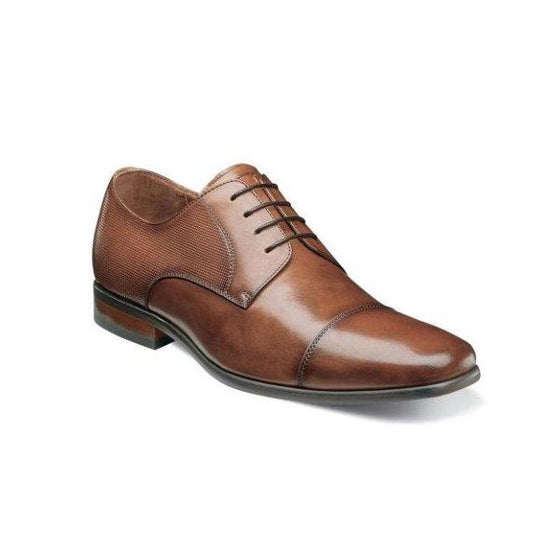 Florsheim Men's Shoe Postino Cognac or Black Cap Toe Oxford Footwear - Mens Florsheim Cognac 9.5D 