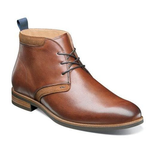 Florsheim Men's Uptown Plain Toe Black or Cognac Chukka Boot 15167 Footwear - Mens Florsheim Cognac 7D 