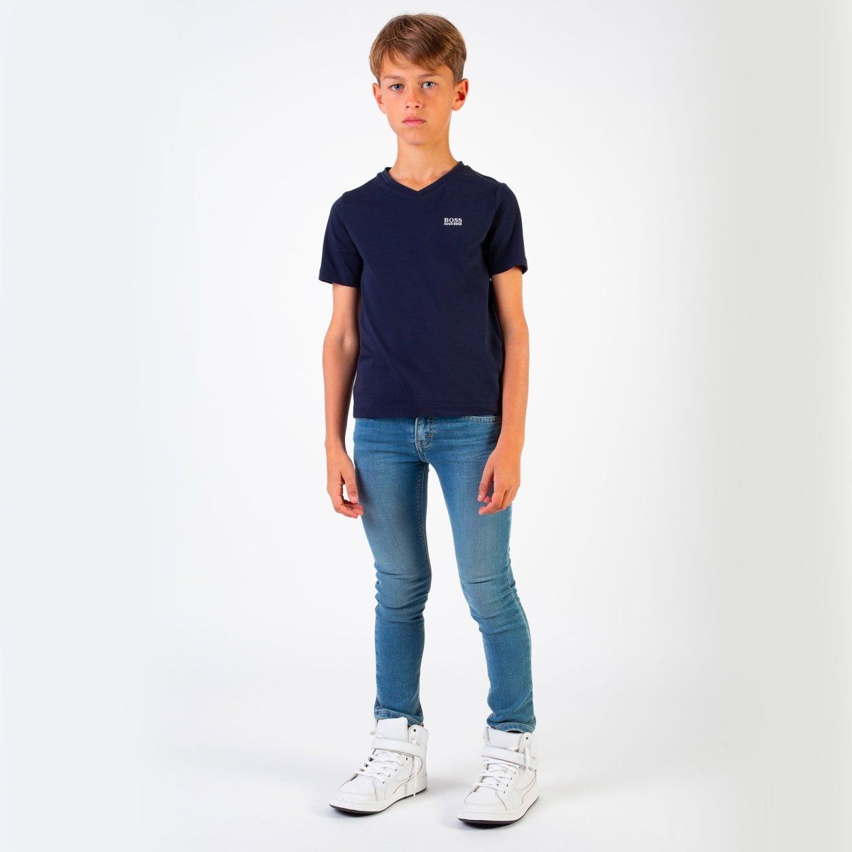 Hugo Boss Boys Basic Short Sleeves V Neck T-Shirt T-Shirts Hugo Boss 