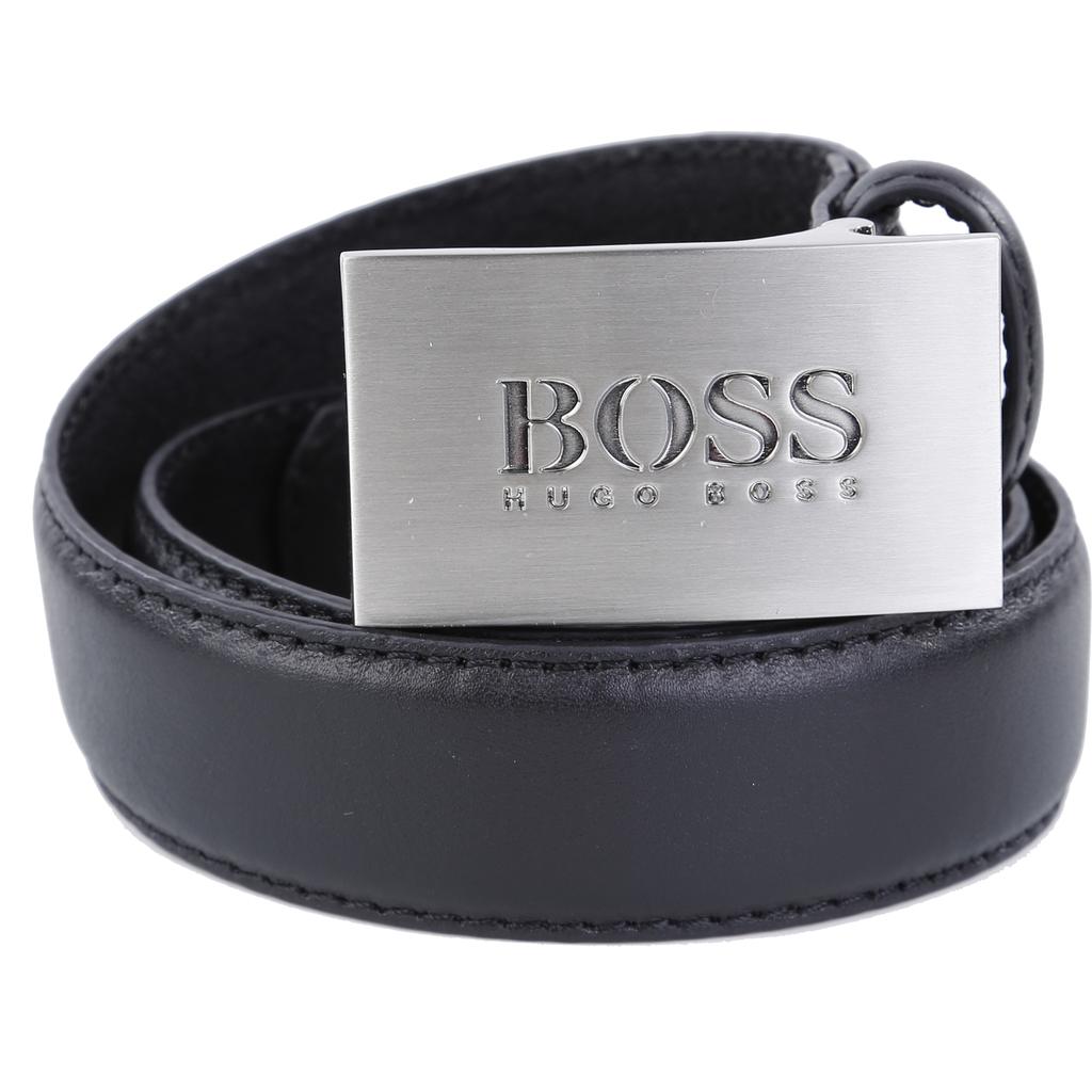 Hugo Boss Boys Classic Leather Belt Belts Hugo Boss Black 85/32 