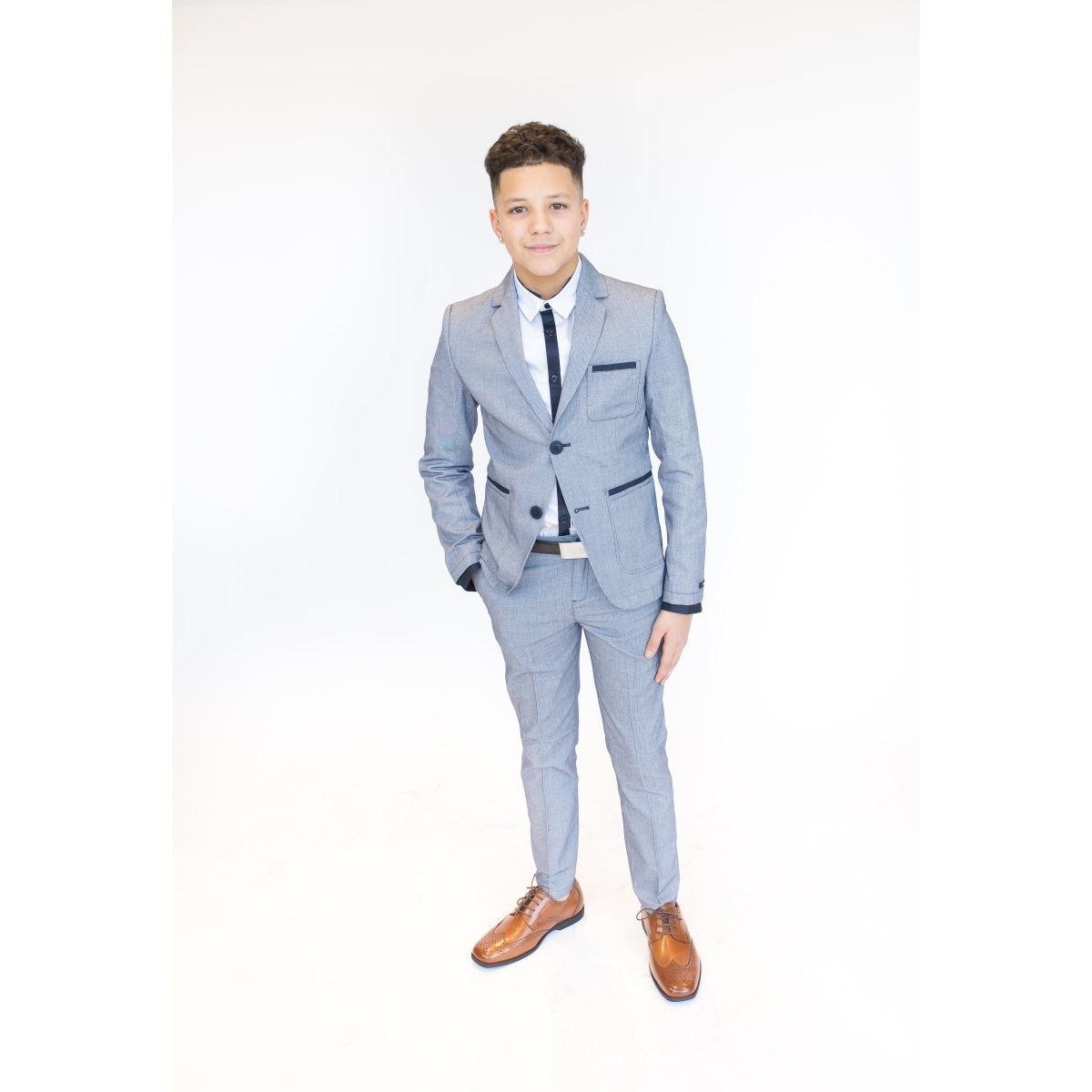 Hugo Boss Boys Slim Cotton Suit 181 Suits (Boys) Hugo Boss 