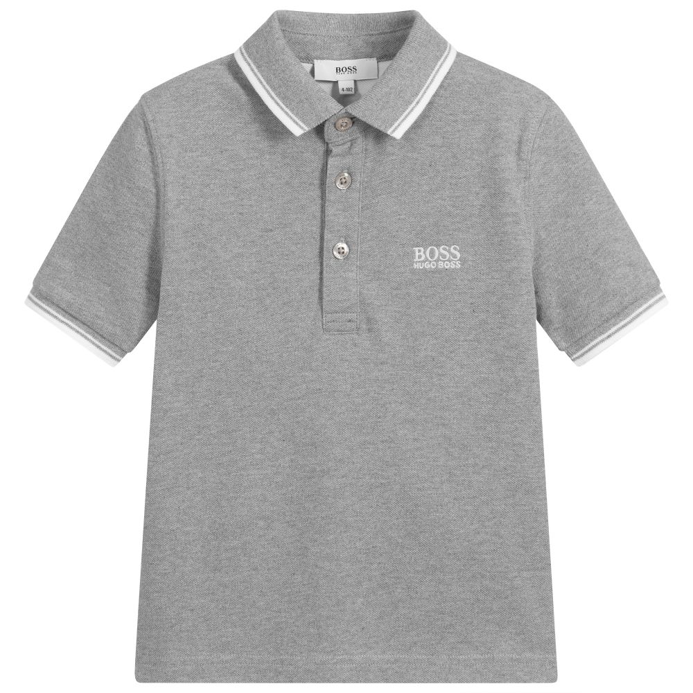 Hugo Boss Boys Turquoise or Grey Short Sleeve Polo J25D57 Polo Shirts Hugo Boss Grey 12 