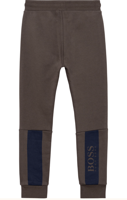 Hugo Boss Boys Classic Khaki Sweatpants With Logo J24722