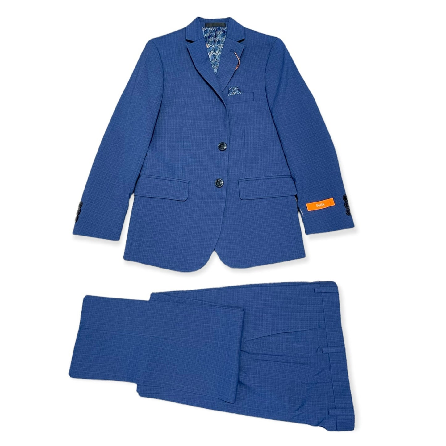 Tallia Boys Skinny Blue Check Suit CZ0054