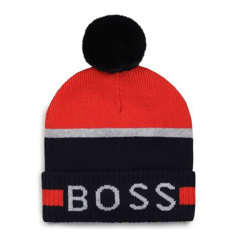 Hugo Boss Boys Pull On Hat With Logo Jacquard J01122