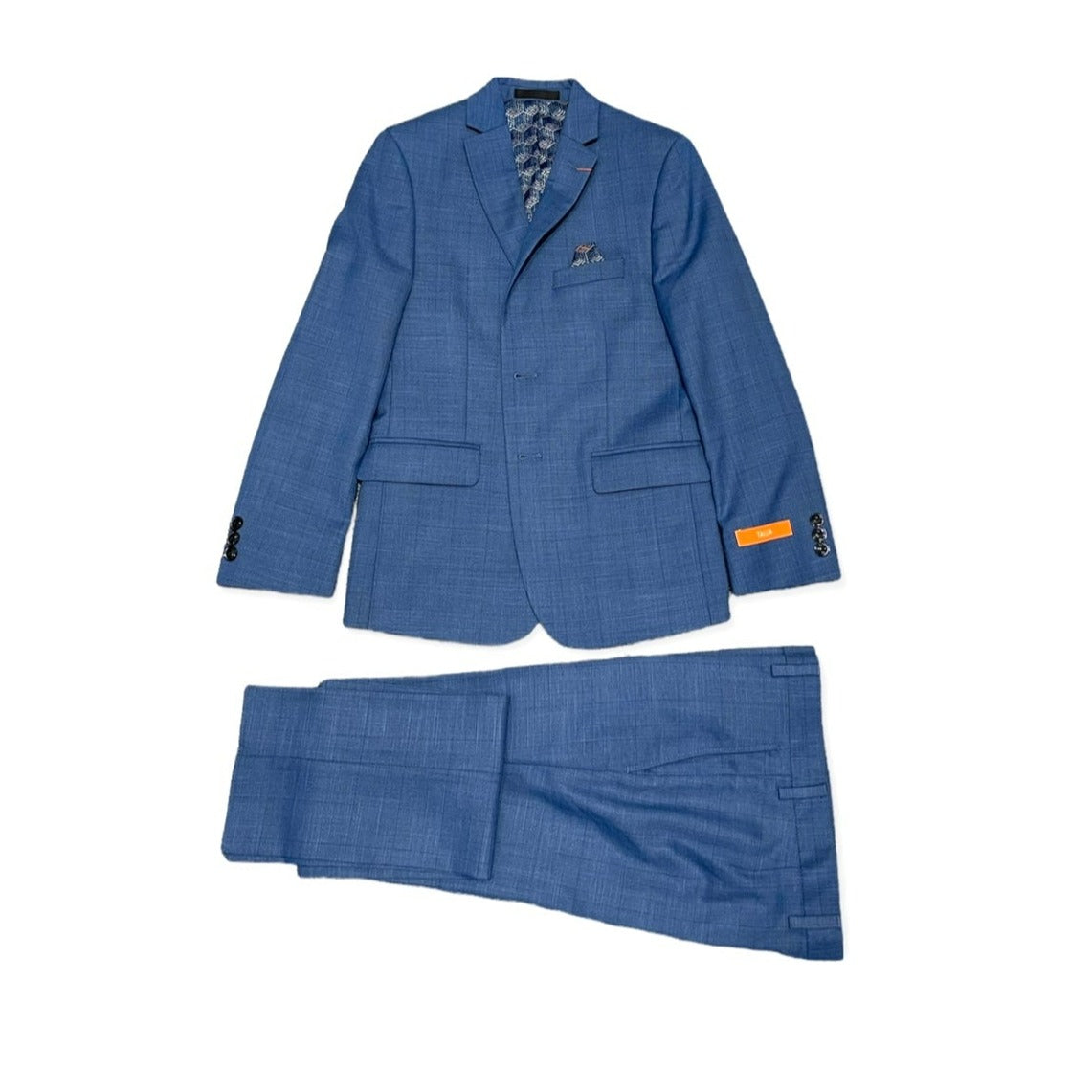 Tallia Boys Skinny Bright Blue Plaid Suit CZ0053