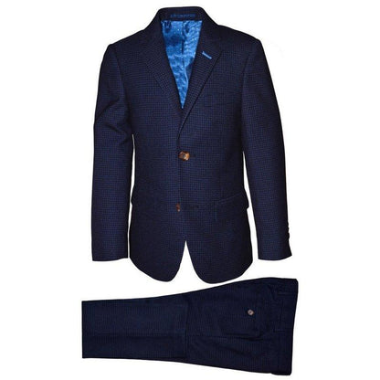 Isaac Mizrahi Boys Slim Mini Checks Navy Suit 171 ST2055 Suits (Boys) Isaac Mizrahi Navy 16S 