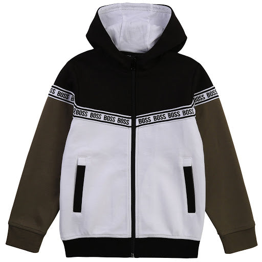 Hugo Boss Boys Zip Up Hoodie Sweatshirt