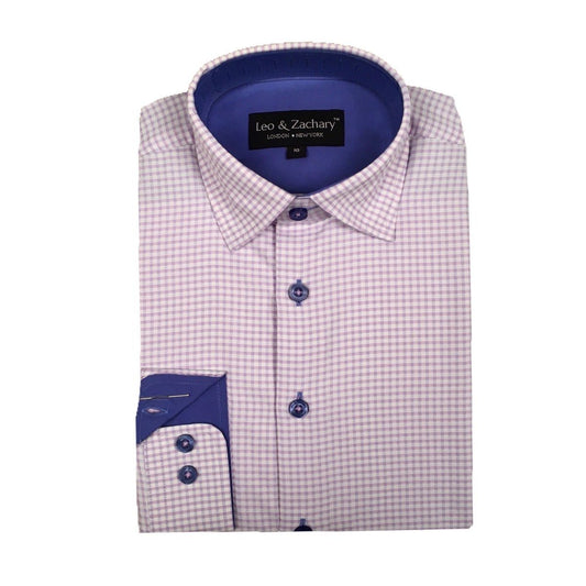 Leo & Zachary Boys Marino Checks Dress Shirt Dress Shirts Leo & Zachary 