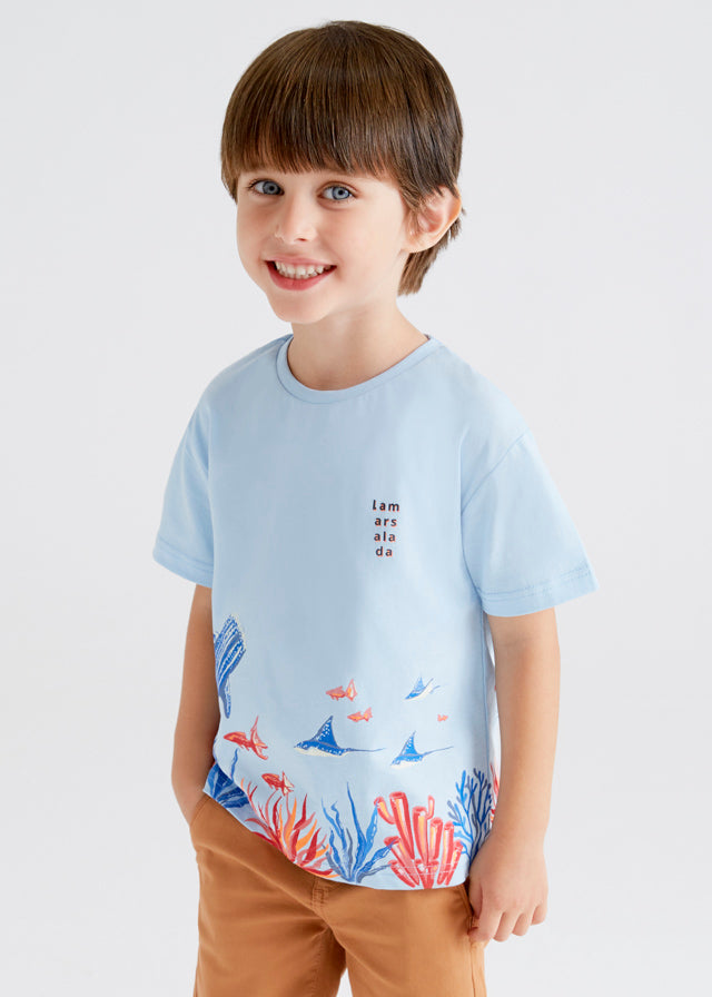 Mayoral Mini T-Shirt w/ Ocean Graphic_ Light Blue 3008-46
