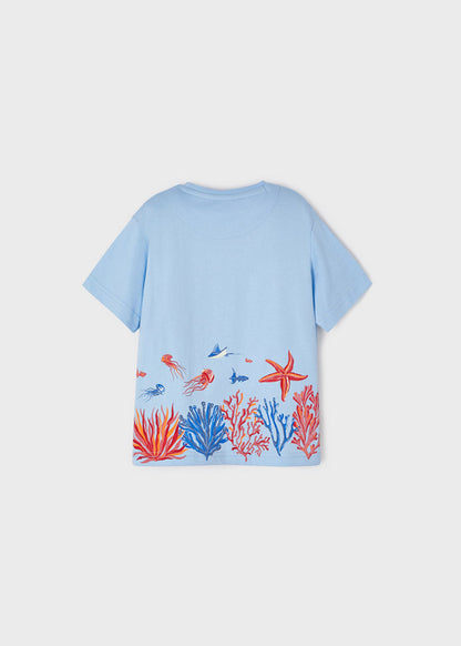 Mayoral Mini T-Shirt w/ Ocean Graphic_ Light Blue 3008-46