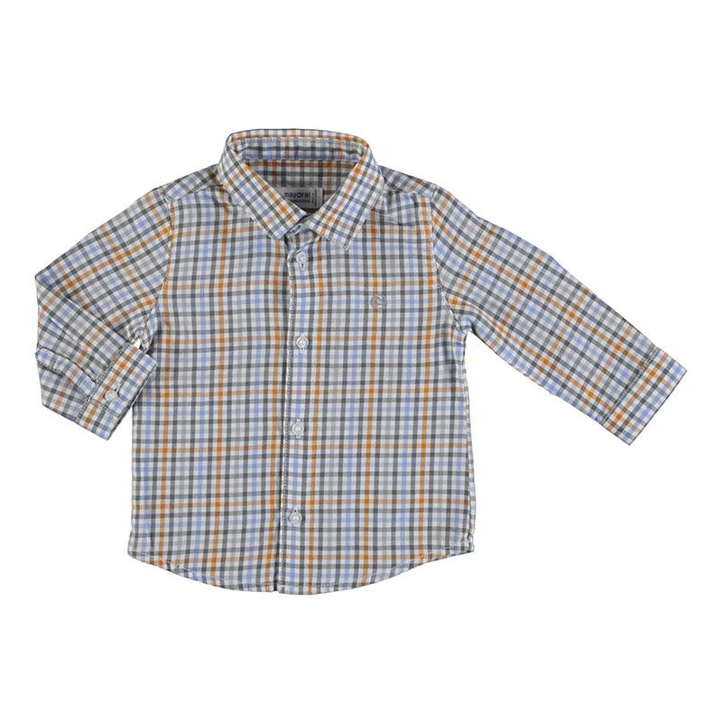 Mayoral Baby Long Sleeve Check Dress Shirt-Mayoral-NorthBoys