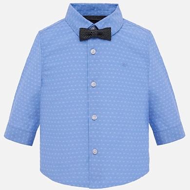 Mayoral Baby Long Sleeve White or Blue Dress Shirt with Bow Tie 1132-Mayoral-NorthBoys