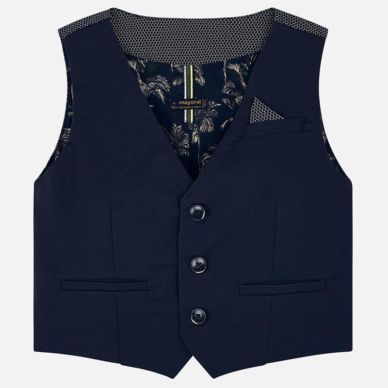 Mayoral Mini Tailored Navy Linen Vest 3310-Mayoral-NorthBoys