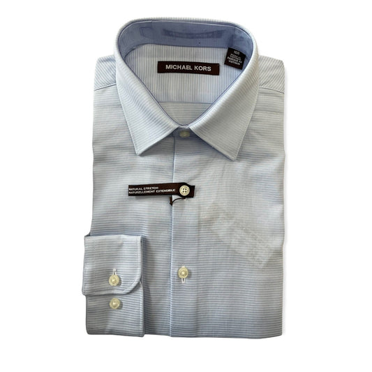 Michael Kors Boys Light Blue Tonal Cotton Dress Shirt Z0212