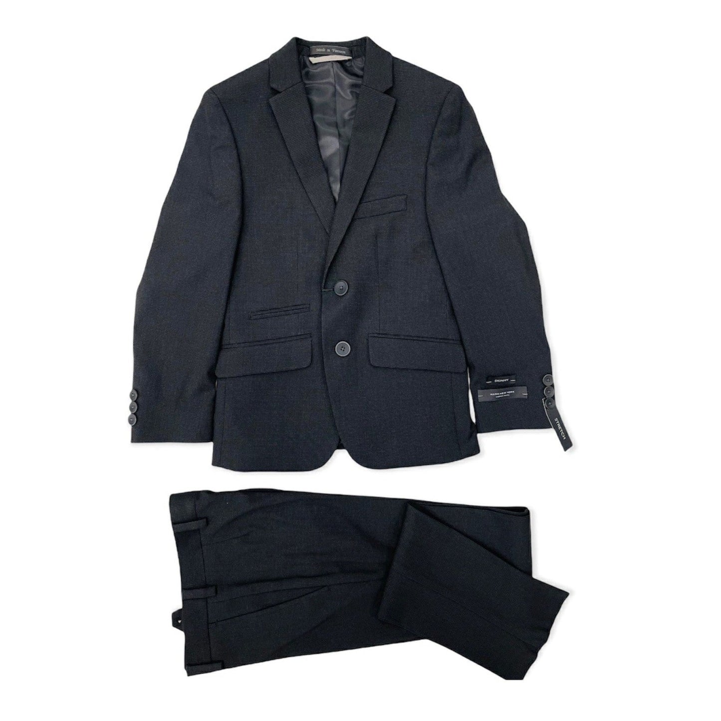 Marc New York Boys Husky Black Neat Suit_ WH658