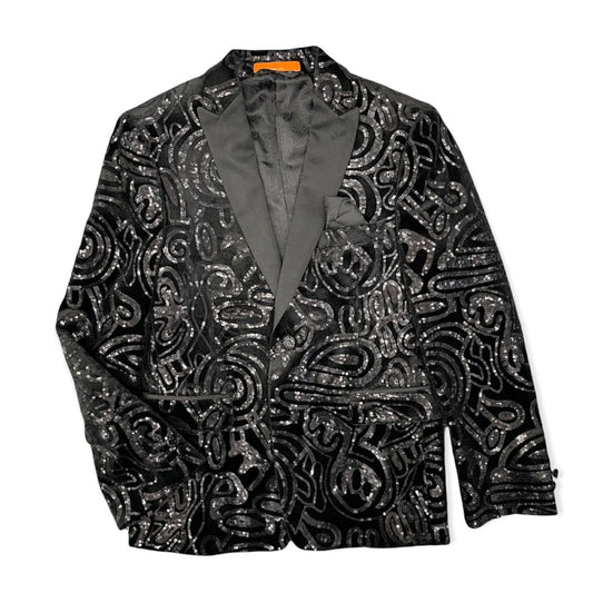 Tallia Boys Black Velvet Knit Sports Jacket Y0000
