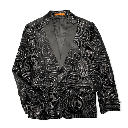 Tallia Boys Black Velvet Knit Sports Jacket_Y0000